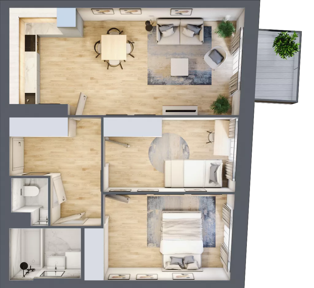 3 pokoje, mieszkanie 57,27 m², piętro 2, oferta nr 42, Przemysłowa 10, Lublin, Stare Miasto, Stare Miasto, ul. Przemysłowa 10