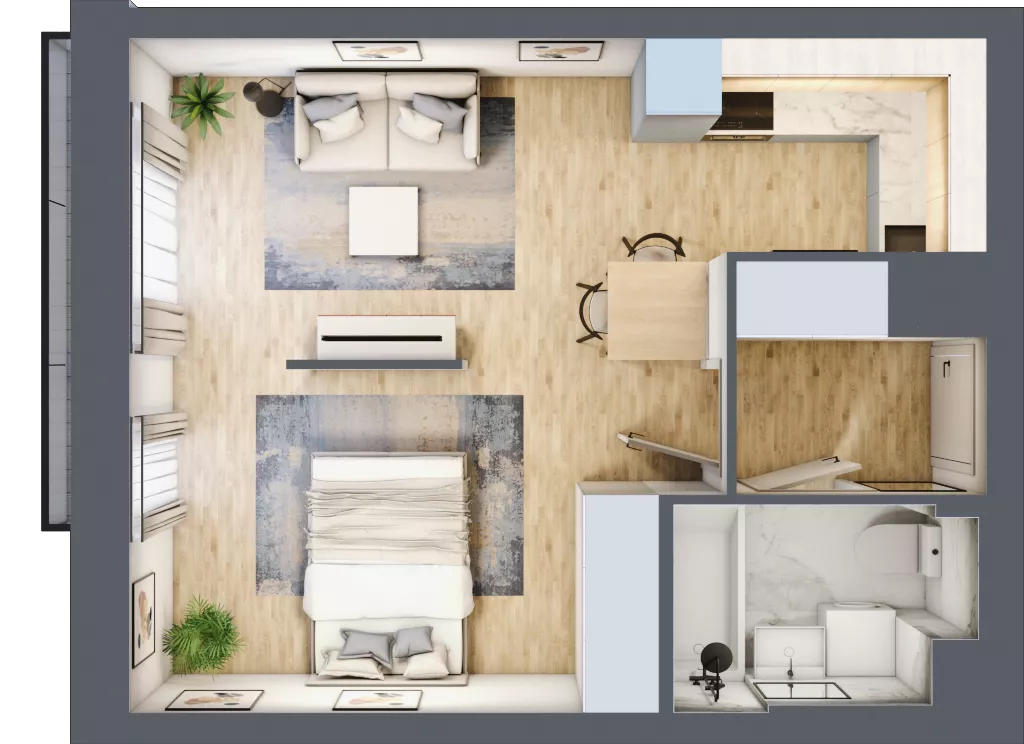 1 pokój, mieszkanie 33,94 m², piętro 2, oferta nr 45, Przemysłowa 10, Lublin, Stare Miasto, Stare Miasto, ul. Przemysłowa 10