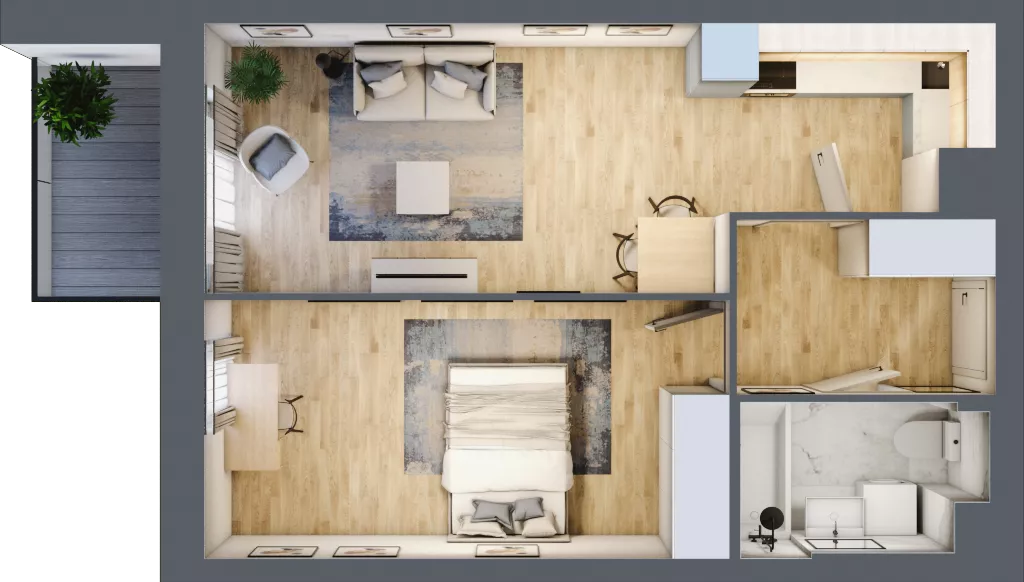 2 pokoje, mieszkanie 44,19 m², piętro 2, oferta nr 56, Przemysłowa 10, Lublin, Stare Miasto, Stare Miasto, ul. Przemysłowa 10