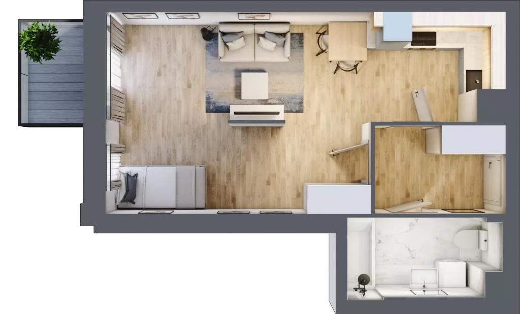 1 pokój, mieszkanie 38,67 m², piętro 2, oferta nr 58, Przemysłowa 10, Lublin, Stare Miasto, Stare Miasto, ul. Przemysłowa 10