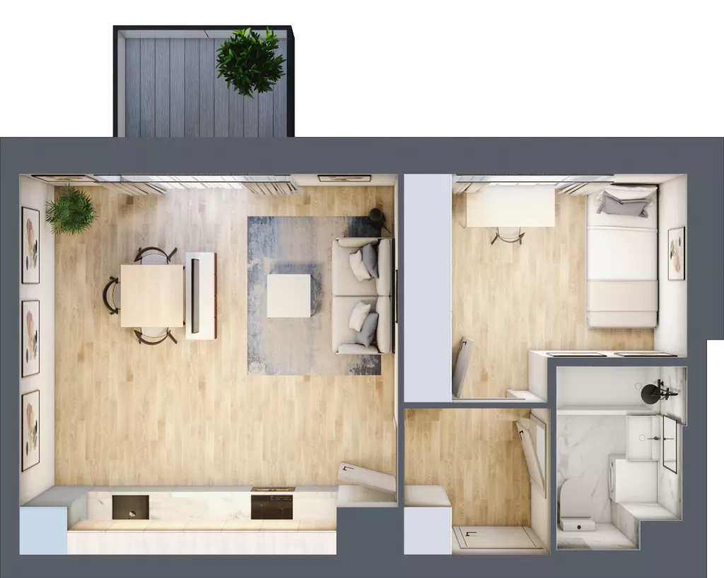 2 pokoje, mieszkanie 38,02 m², piętro 3, oferta nr 68, Przemysłowa 10, Lublin, Stare Miasto, Stare Miasto, ul. Przemysłowa 10