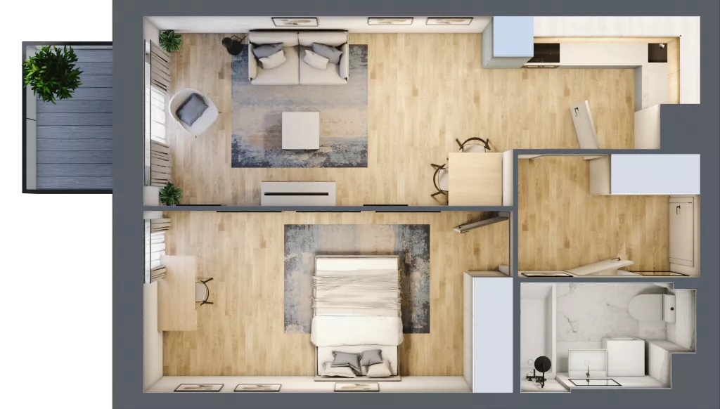 2 pokoje, mieszkanie 44,19 m², piętro 3, oferta nr 74, Przemysłowa 10, Lublin, Stare Miasto, Stare Miasto, ul. Przemysłowa 10