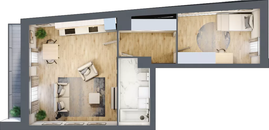 2 pokoje, mieszkanie 47,91 m², piętro 3, oferta nr 15, Biernackiego 17, Lublin, Śródmieście, ul. Biernackiego