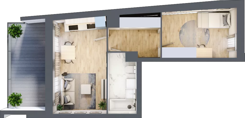 2 pokoje, mieszkanie 39,62 m², piętro 5, oferta nr 29, Biernackiego 17, Lublin, Śródmieście, ul. Biernackiego