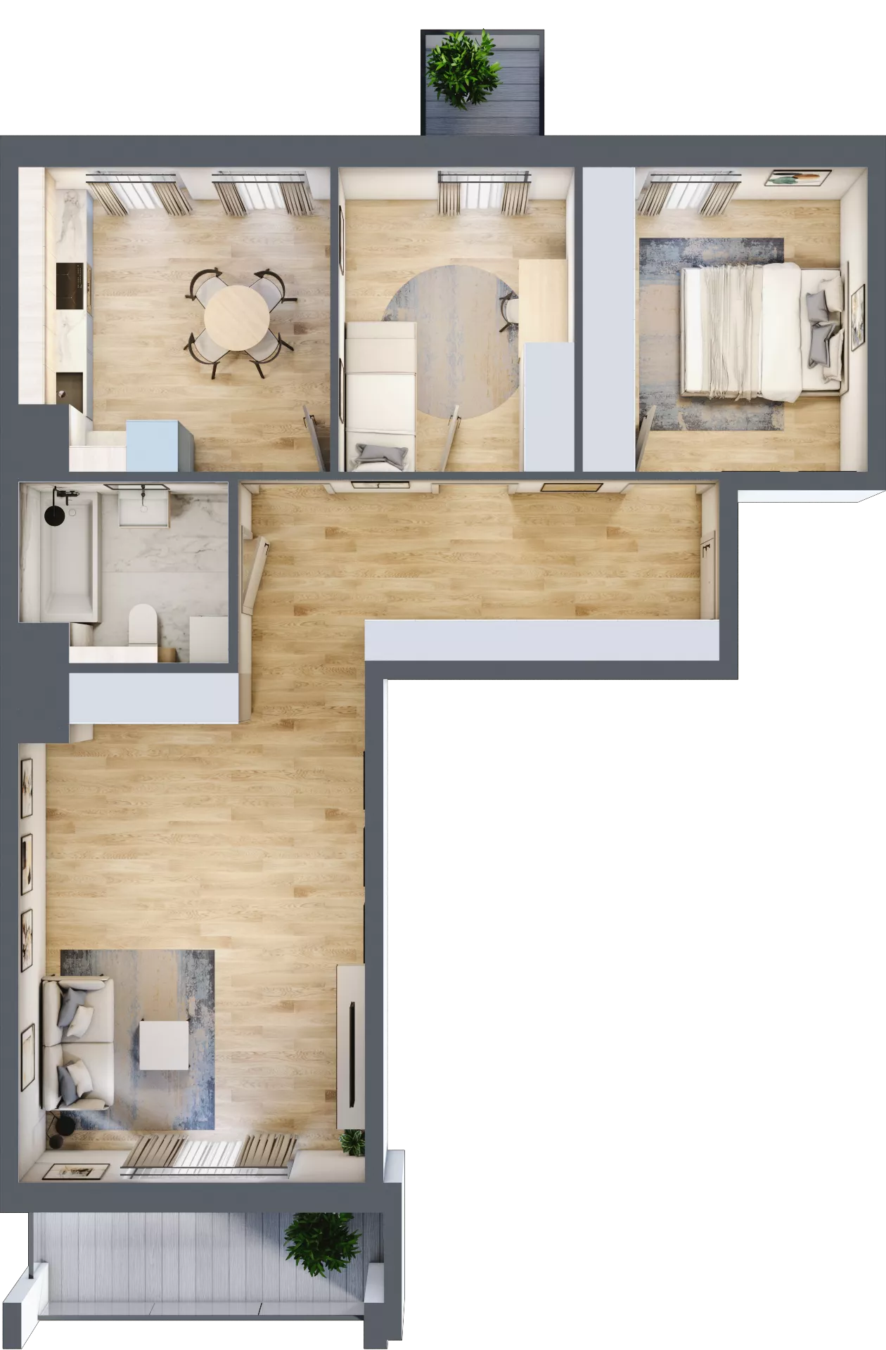 4 pokoje, mieszkanie 77,48 m², parter, oferta nr 35, Osiedle Panorama, Lublin, Kośminek, Majdanek, ul. Garbarska 18A/18B 