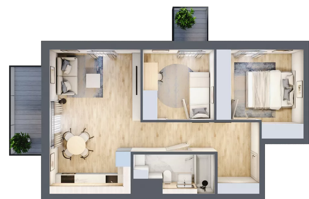 3 pokoje, mieszkanie 54,69 m², parter, oferta nr 63, Osiedle Panorama, Lublin, Kośminek, Majdanek, ul. Garbarska 18A/18B 