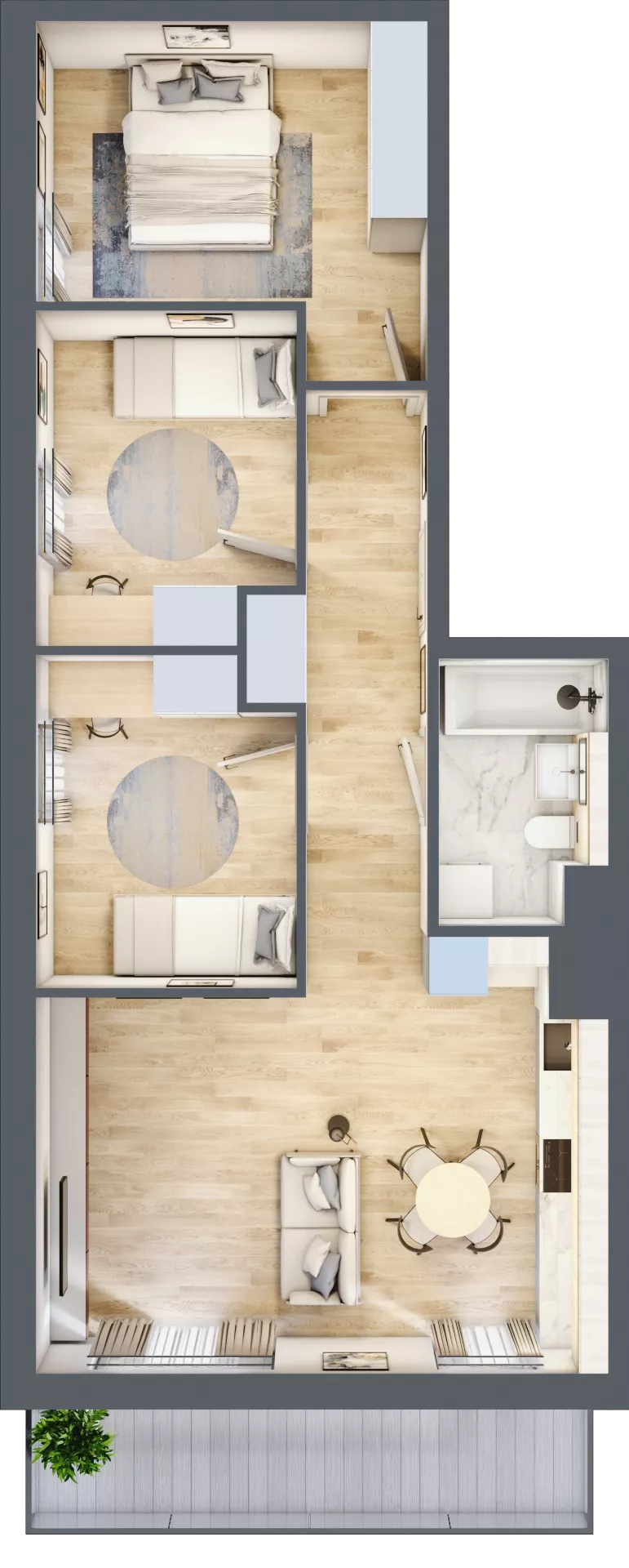 4 pokoje, mieszkanie 66,94 m², piętro 5, oferta nr 29, Osiedle Panorama, Lublin, Kośminek, Majdanek, ul. Garbarska 18A/18B 