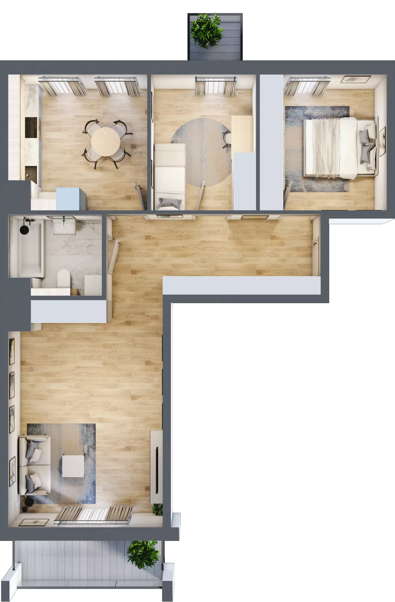 4 pokoje, mieszkanie 77,58 m², piętro 4, oferta nr 53, Osiedle Panorama, Lublin, Kośminek, Majdanek, ul. Garbarska 18A/18B 