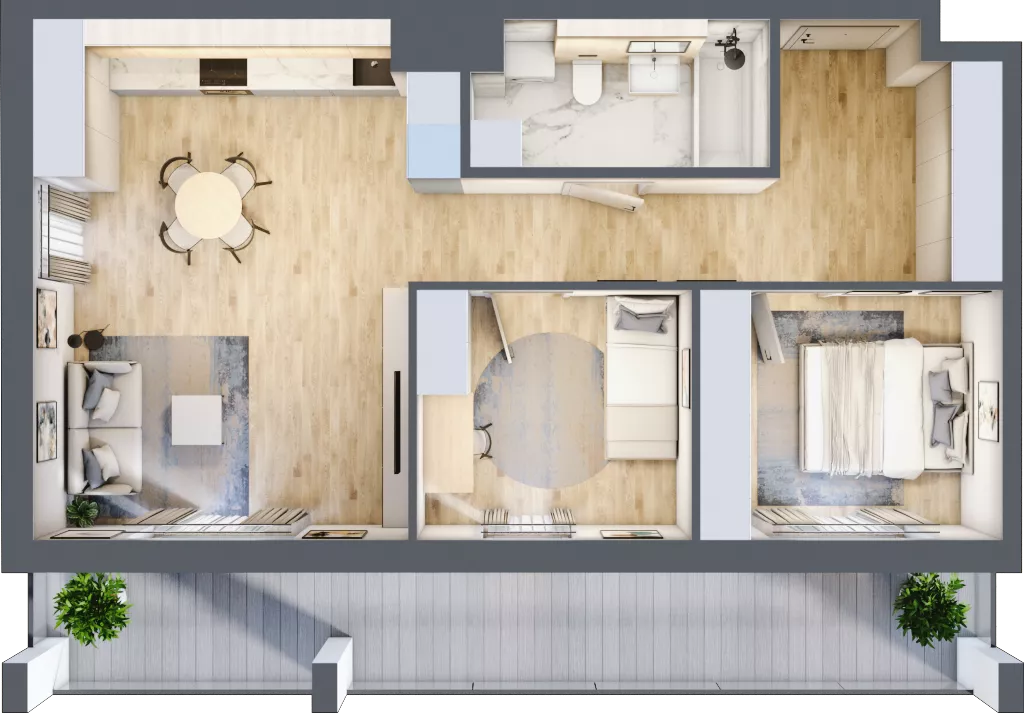 3 pokoje, mieszkanie 63,51 m², parter, oferta nr 62, Osiedle Panorama, Lublin, Kośminek, Majdanek, ul. Garbarska 18A/18B 