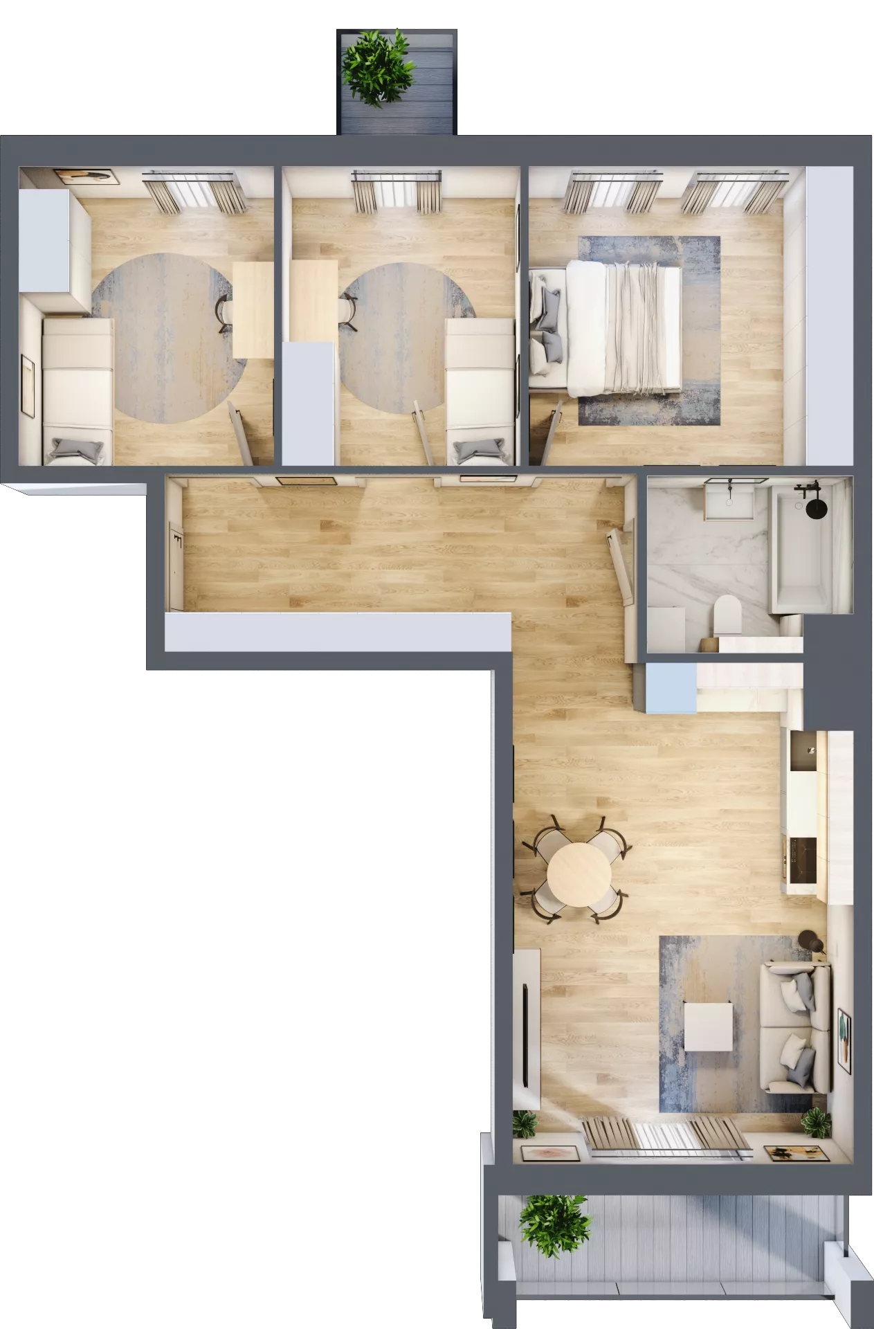 4 pokoje, mieszkanie 77,90 m², parter, oferta nr 64, Osiedle Panorama, Lublin, Kośminek, Majdanek, ul. Garbarska 18A/18B 