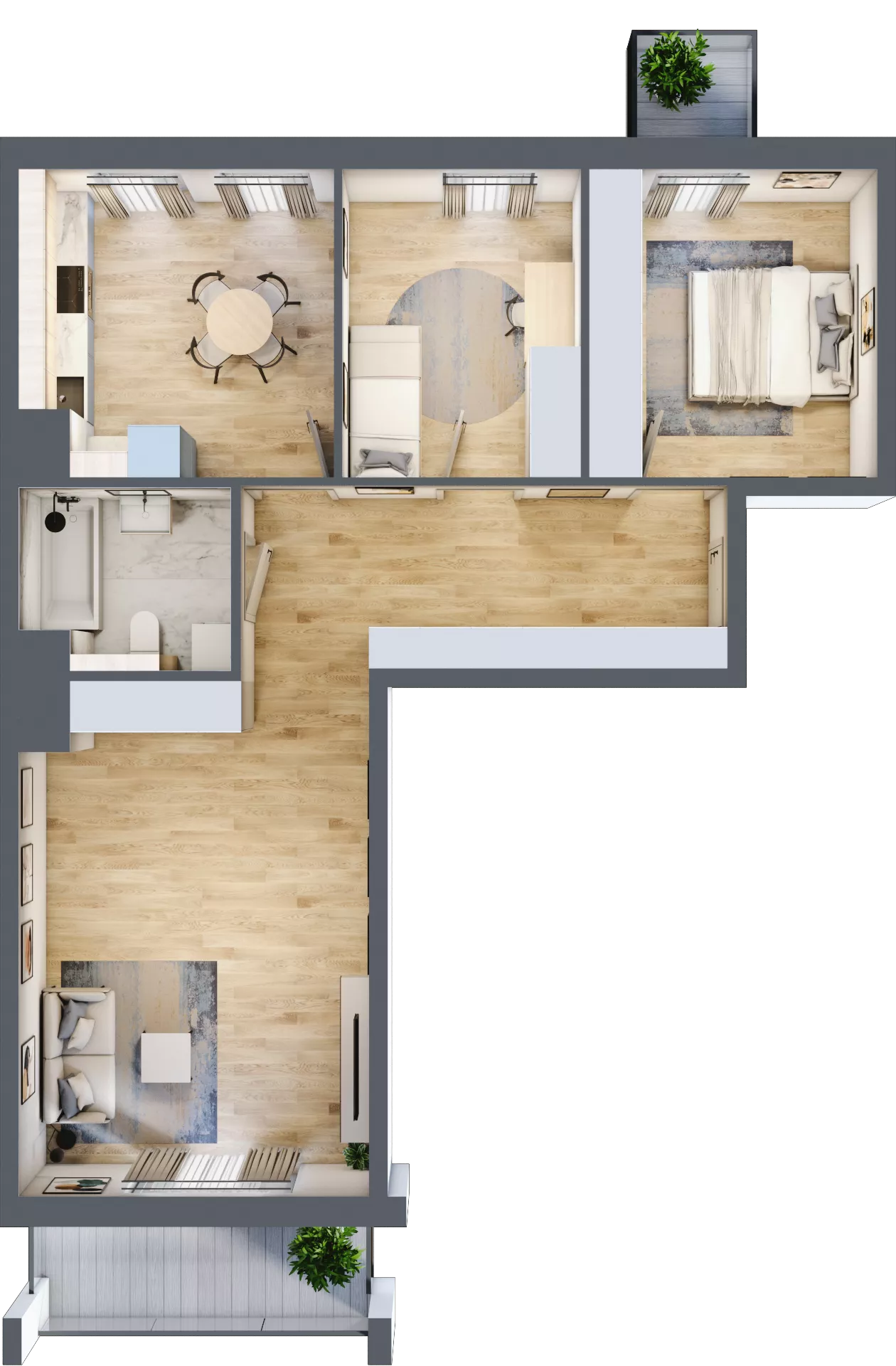 4 pokoje, mieszkanie 77,58 m², piętro 1, oferta nr 41, Osiedle Panorama, Lublin, Kośminek, Majdanek, ul. Garbarska 18A/18B 