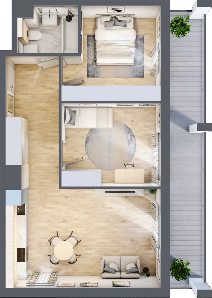 3 pokoje, mieszkanie 61,34 m², piętro 6, oferta nr 33, Osiedle Panorama, Lublin, Kośminek, Majdanek, ul. Garbarska 18A/18B 