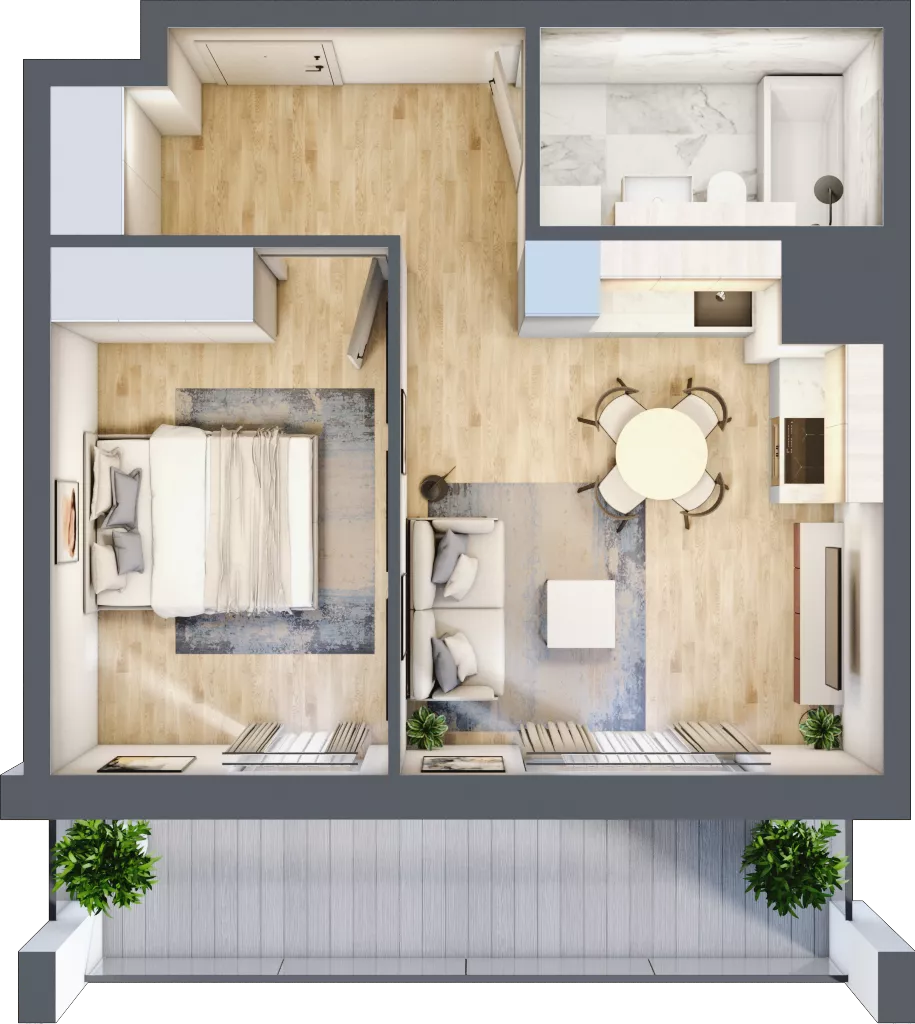 2 pokoje, mieszkanie 37,67 m², piętro 5, oferta nr 55, Osiedle Panorama, Lublin, Kośminek, Majdanek, ul. Garbarska 18A/18B 