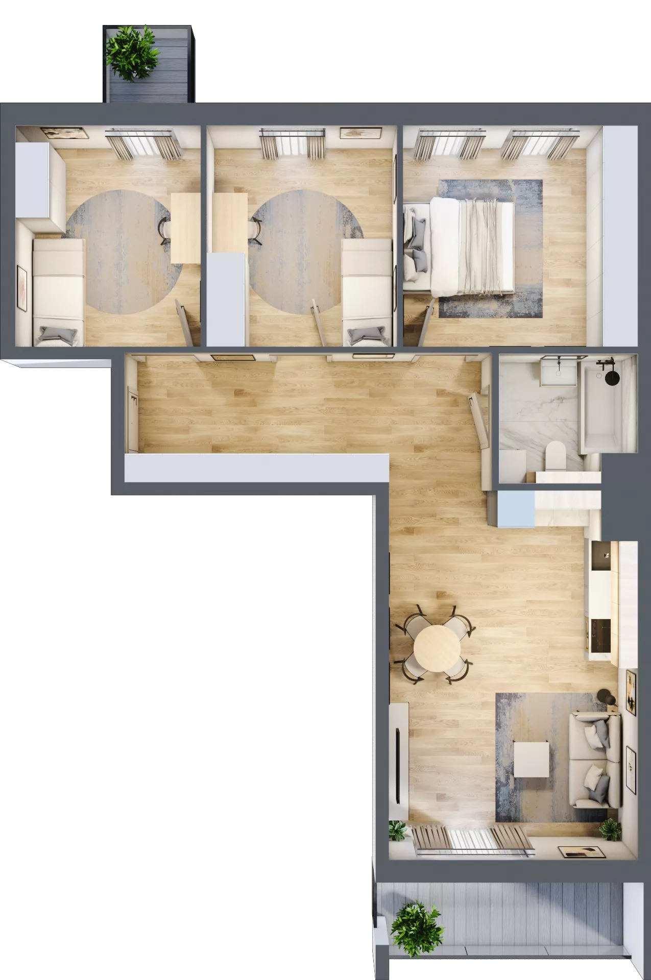 4 pokoje, mieszkanie 78,65 m², piętro 4, oferta nr 50, Osiedle Panorama, Lublin, Kośminek, Majdanek, ul. Garbarska 18A/18B 
