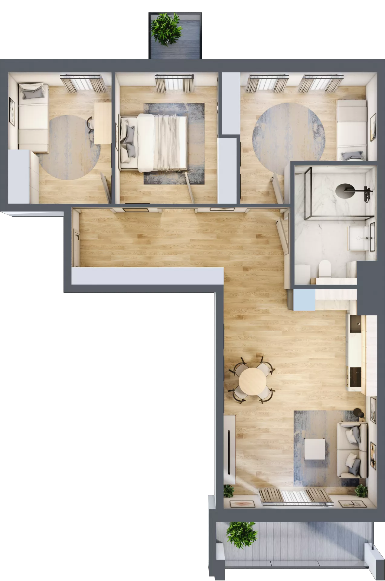 4 pokoje, mieszkanie 79,57 m², parter, oferta nr 108, Osiedle Panorama, Lublin, Kośminek, Majdanek, ul. Garbarska 18A/18B 