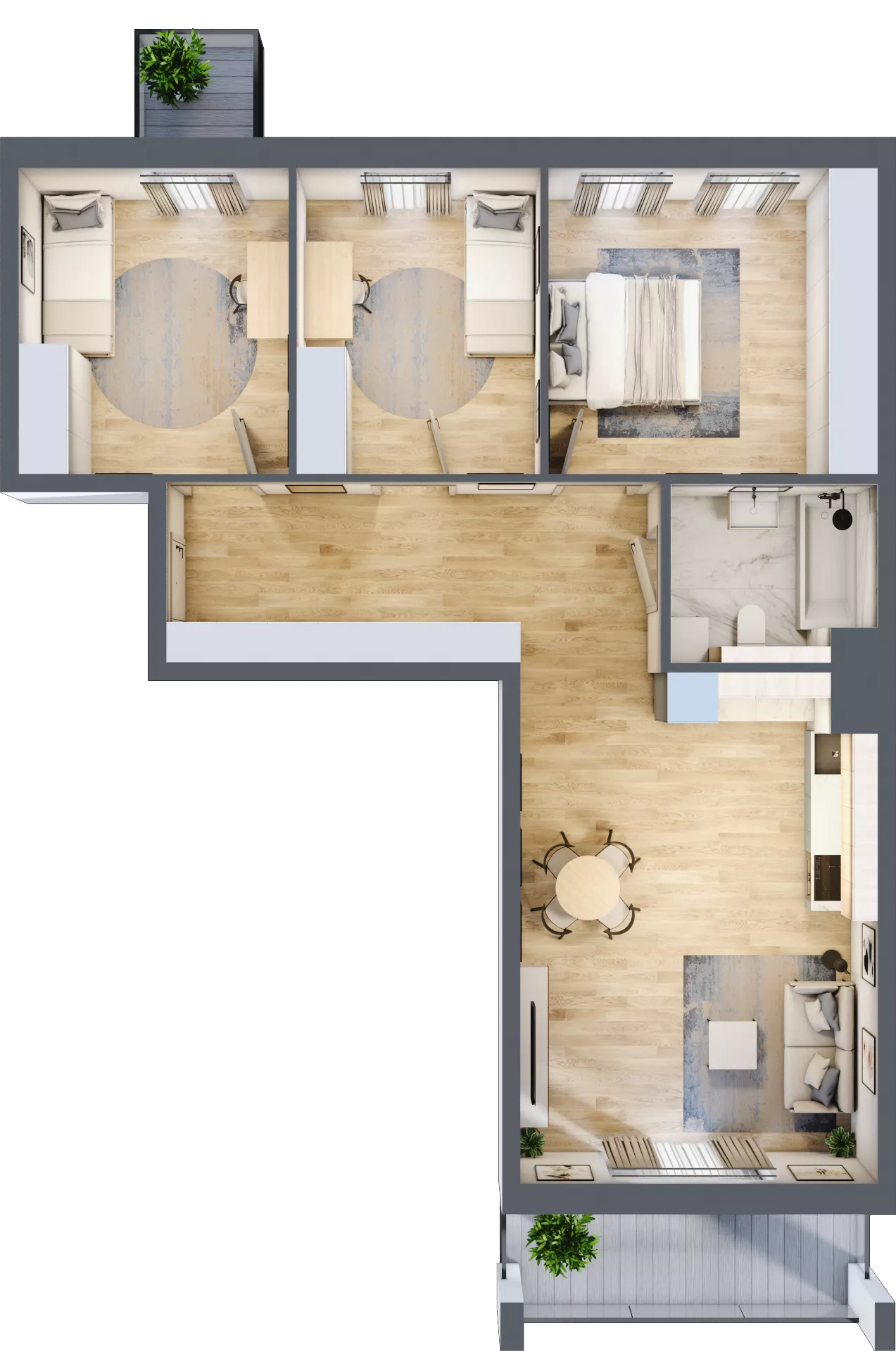 4 pokoje, mieszkanie 79,62 m², piętro 1, oferta nr 109, Osiedle Panorama, Lublin, Kośminek, Majdanek, ul. Garbarska 18A/18B 