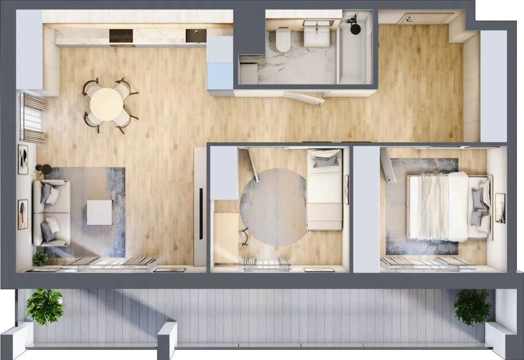3 pokoje, mieszkanie 63,82 m², parter, oferta nr 106, Osiedle Panorama, Lublin, Kośminek, Majdanek, ul. Garbarska 18A/18B 