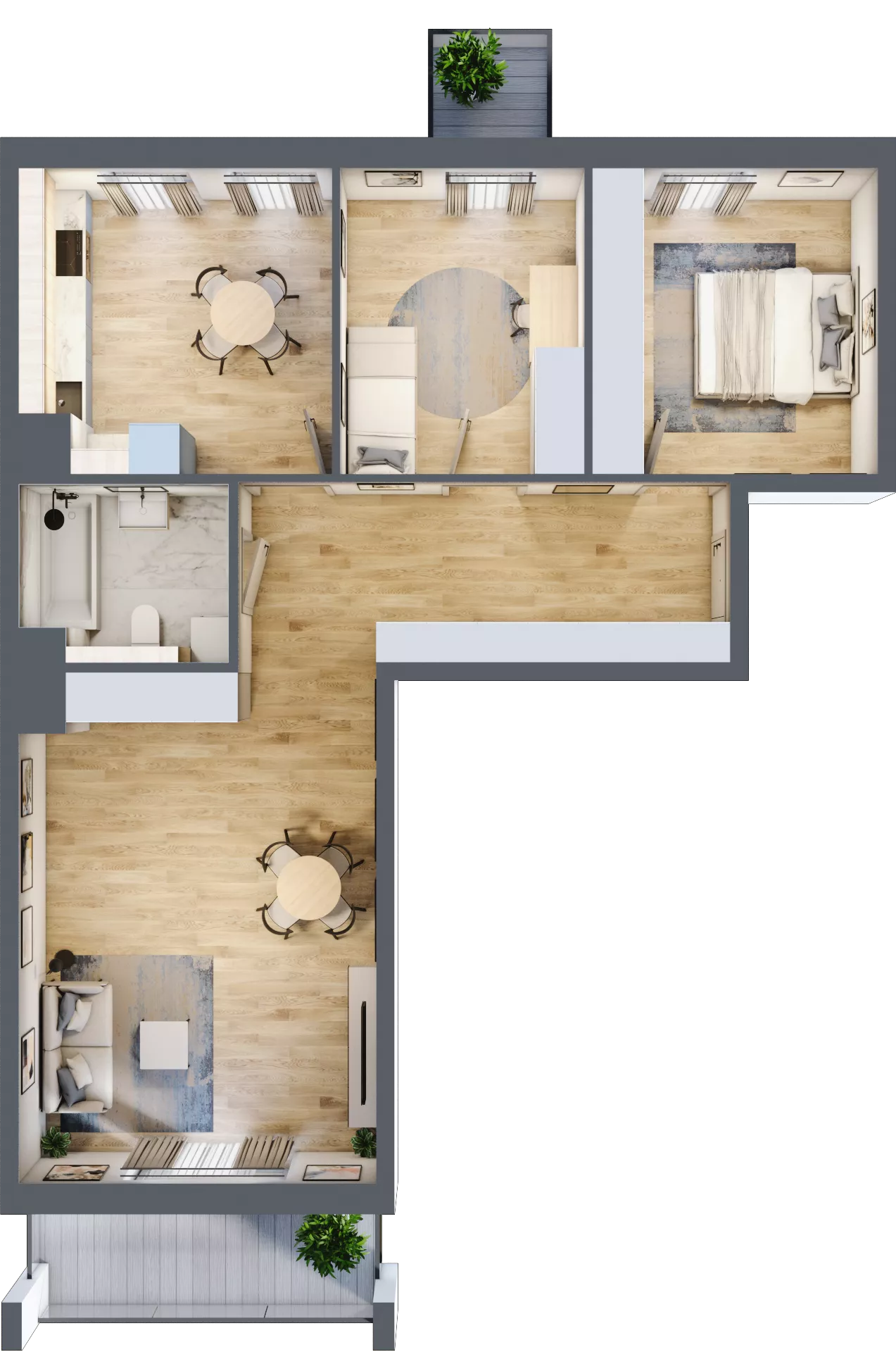 4 pokoje, mieszkanie 79,18 m², piętro 4, oferta nr 105, Osiedle Panorama, Lublin, Kośminek, Majdanek, ul. Garbarska 18A/18B 