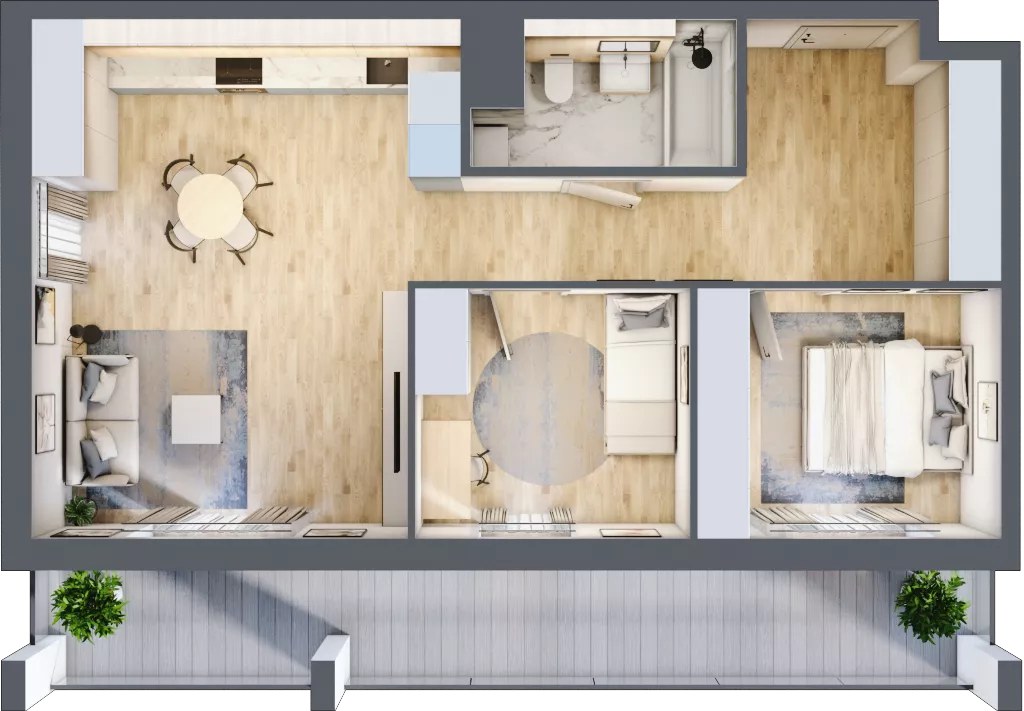 3 pokoje, mieszkanie 63,72 m², piętro 1, oferta nr 111, Osiedle Panorama, Lublin, Kośminek, Majdanek, ul. Garbarska 18A/18B 