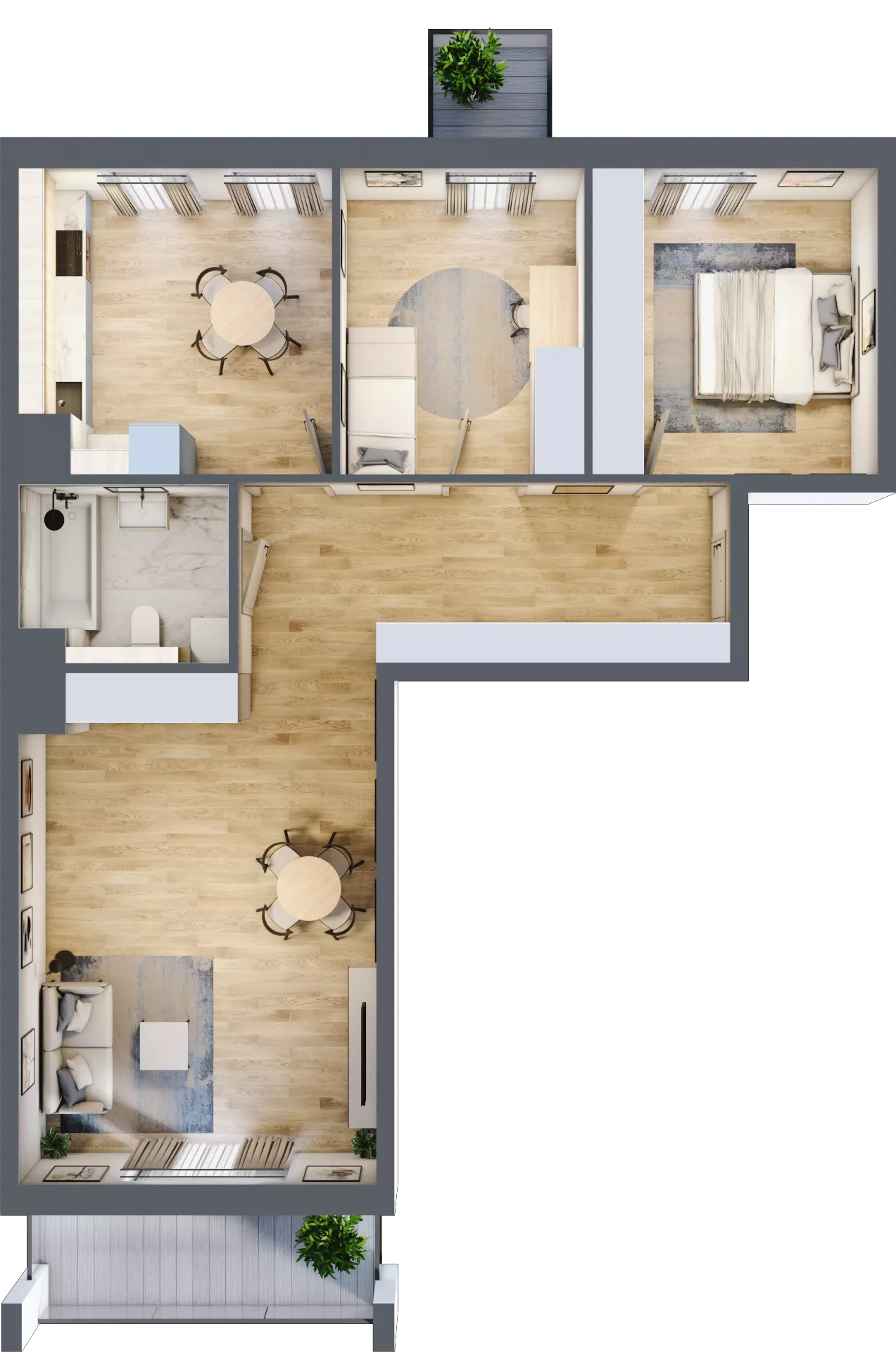 4 pokoje, mieszkanie 79,15 m², piętro 2, oferta nr 97, Osiedle Panorama, Lublin, Kośminek, Majdanek, ul. Garbarska 18A/18B 