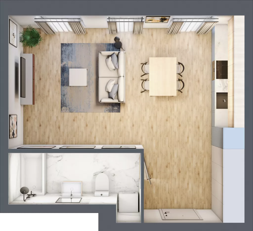 1 pokój, mieszkanie 36,06 m², parter, oferta nr LM.21, Osiedle Centrum Park, Legnica, ul. Mickiewicza 44/45