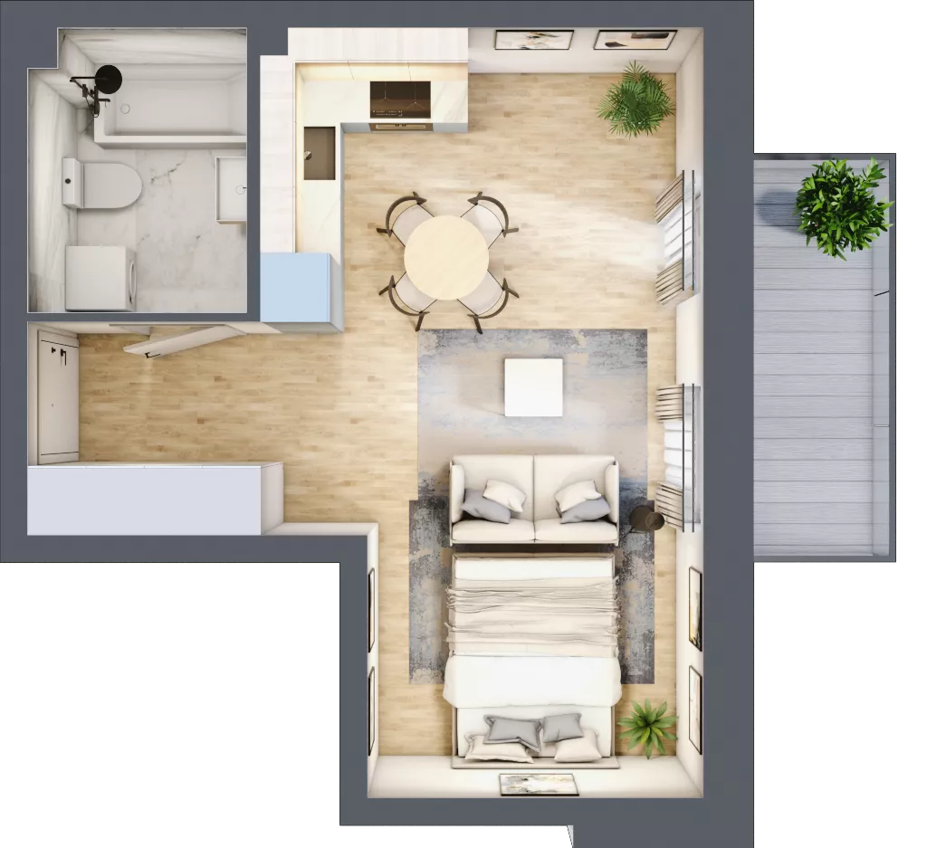 1 pokój, mieszkanie 31,15 m², piętro 1, oferta nr LM.44, Osiedle Centrum Park, Legnica, ul. Mickiewicza 44/45