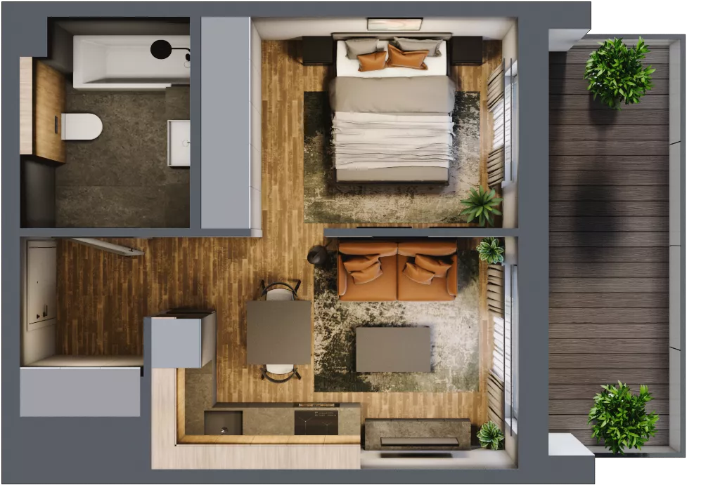 1 pokój, mieszkanie 31,80 m², piętro 3, oferta nr M 75B, Stary Dworzec, Kartuzy, ul. Dworcowa