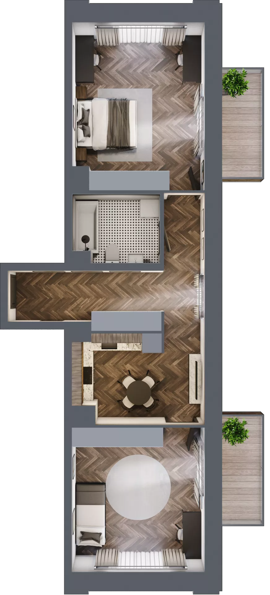 2 pokoje, mieszkanie 70,39 m², piętro 2, oferta nr C 2.5, Melody Loft, Łódź, Śródmieście, Śródmieście-Wschód, ul. Pomorska 72/74