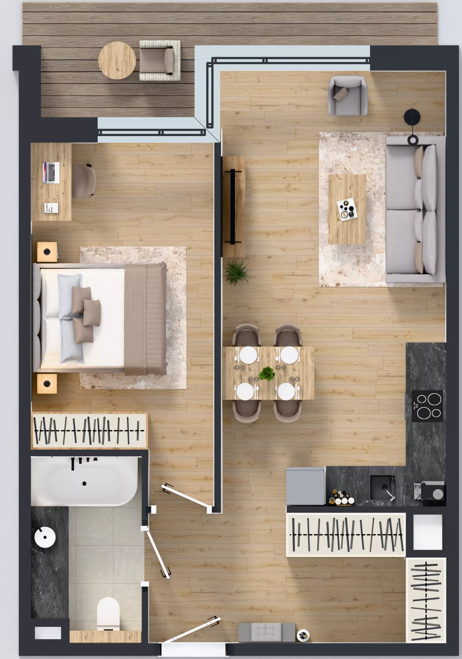 2 pokoje, apartament 49,62 m², piętro 2, oferta nr M.2.8, Marimonte - Apartamenty Mieszkalne, Warszawa, Bielany, Marymont-Kaskada, ul. Marymoncka 4