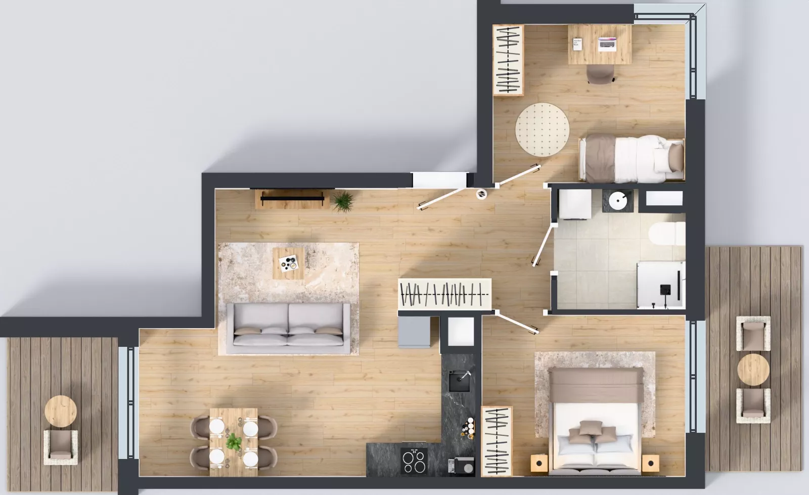 3 pokoje, mieszkanie 60,71 m², piętro 1, oferta nr MA001, ale!KEN, Warszawa, Ursynów, Ursynów Centrum, ul. Indiry Gandhi 7