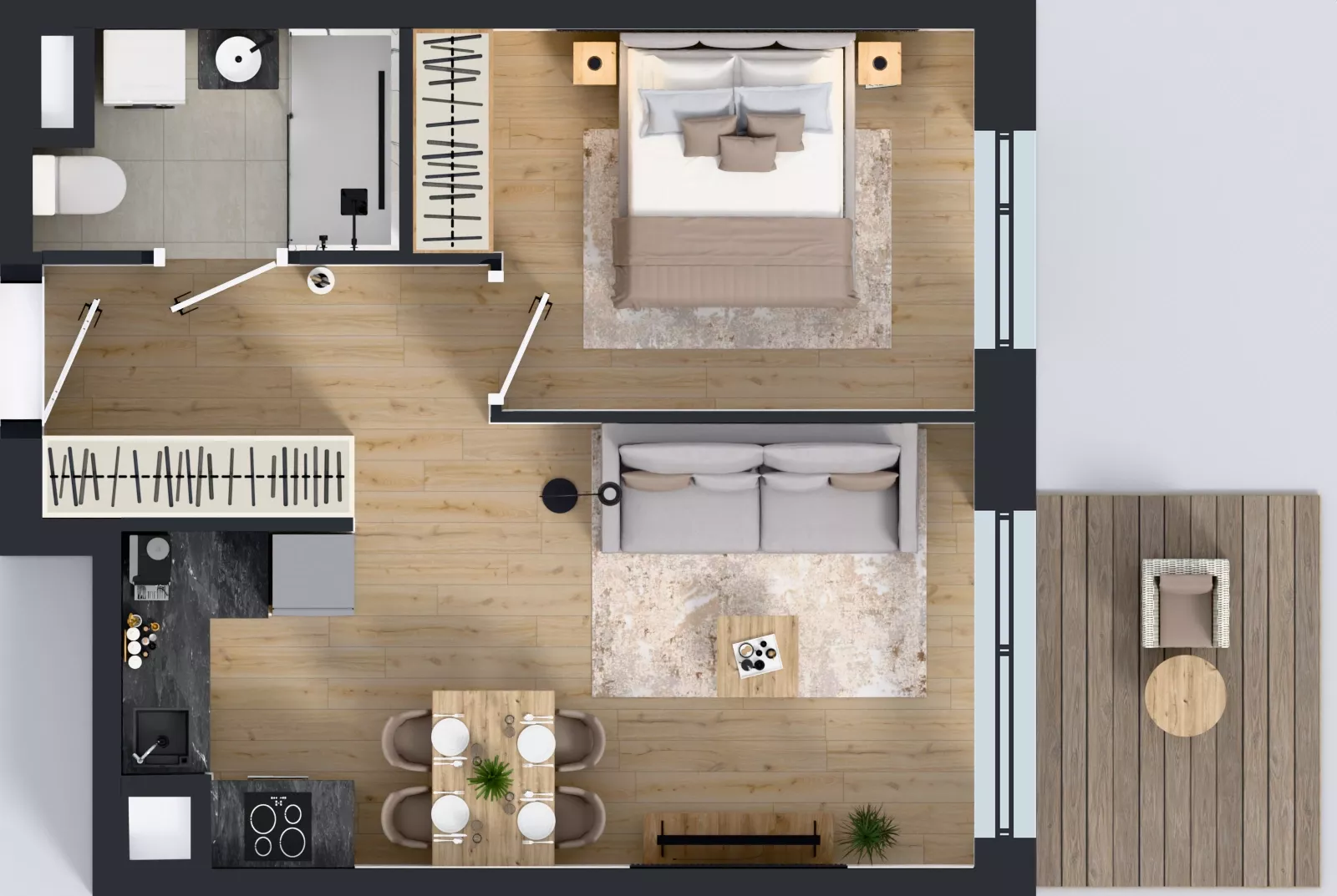 2 pokoje, mieszkanie 38,93 m², piętro 1, oferta nr MA005, ale!KEN, Warszawa, Ursynów, Ursynów Centrum, ul. Indiry Gandhi 7
