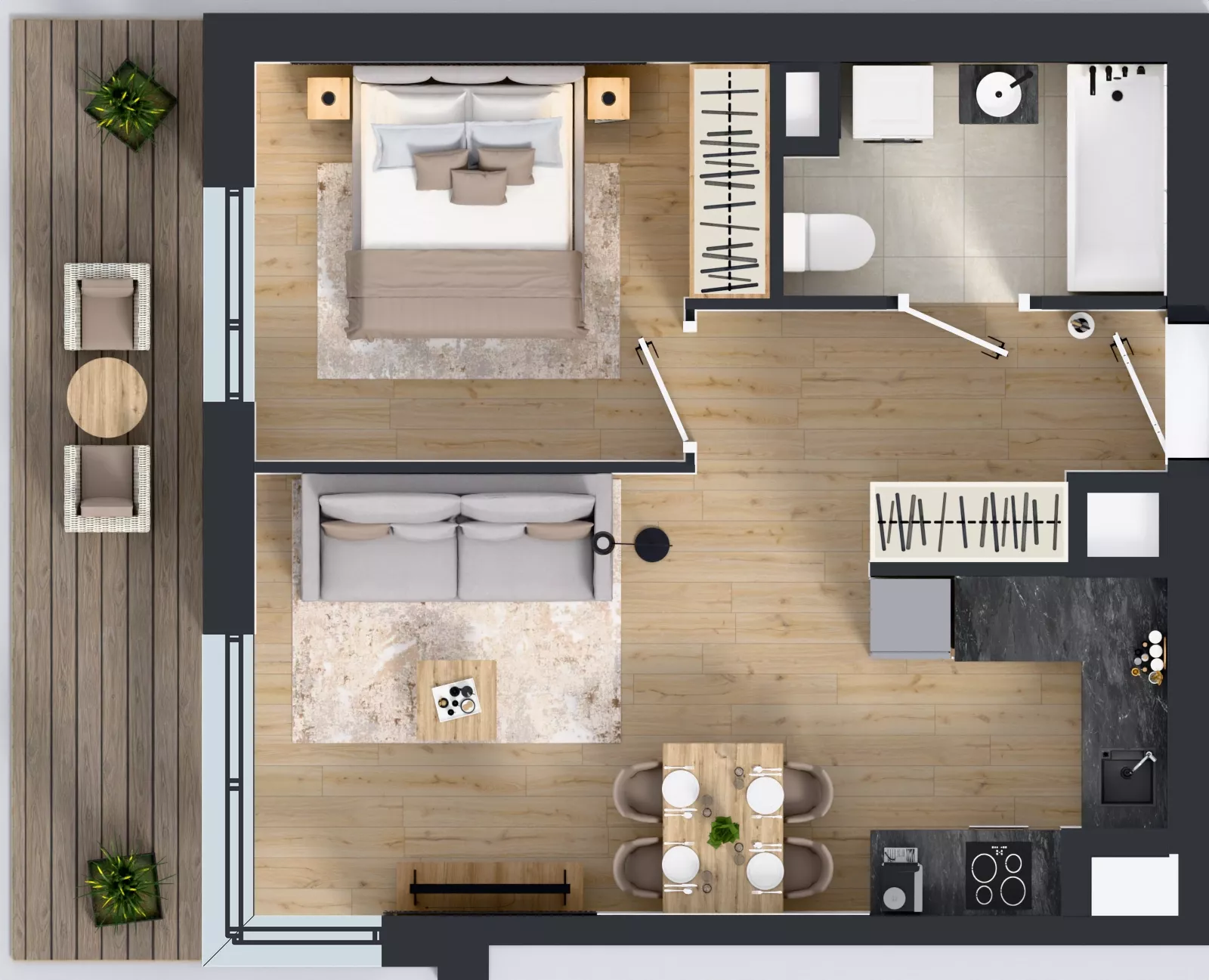 2 pokoje, mieszkanie 41,04 m², piętro 2, oferta nr MA008, ale!KEN, Warszawa, Ursynów, Ursynów Centrum, ul. Indiry Gandhi 7