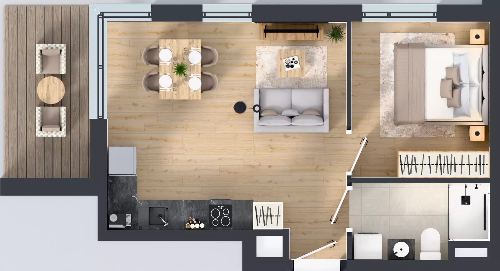 2 pokoje, mieszkanie 38,89 m², piętro 3, oferta nr MA015, ale!KEN, Warszawa, Ursynów, Ursynów Centrum, ul. Indiry Gandhi 7