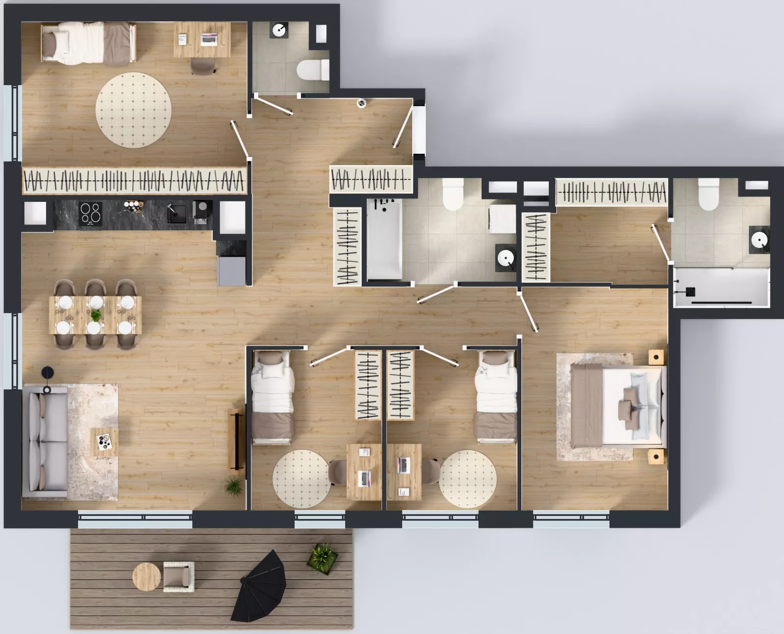 5 pokoi, mieszkanie 118,61 m², piętro 6, oferta nr MA033, ale!KEN, Warszawa, Ursynów, Ursynów Centrum, ul. Indiry Gandhi 7