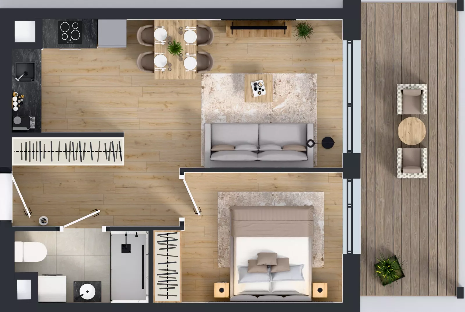 2 pokoje, mieszkanie 40,63 m², piętro 2, oferta nr MA096, ale!KEN, Warszawa, Ursynów, Ursynów Centrum, ul. Indiry Gandhi 7