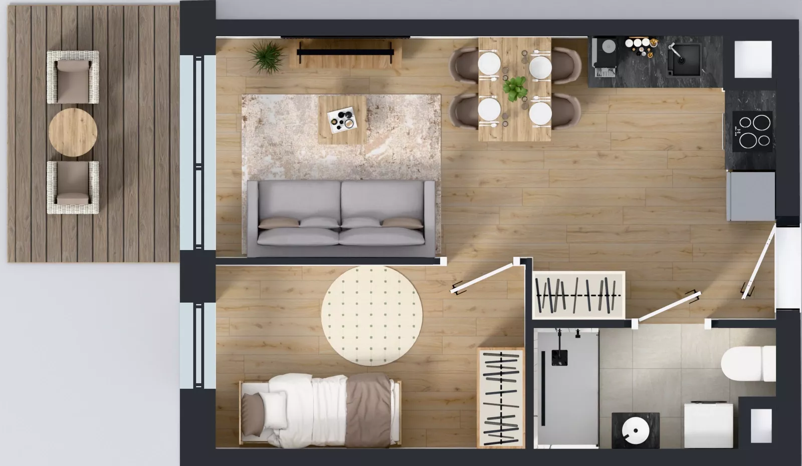 2 pokoje, mieszkanie 33,65 m², piętro 3, oferta nr MA074, ale!KEN, Warszawa, Ursynów, Ursynów Centrum, ul. Indiry Gandhi 7