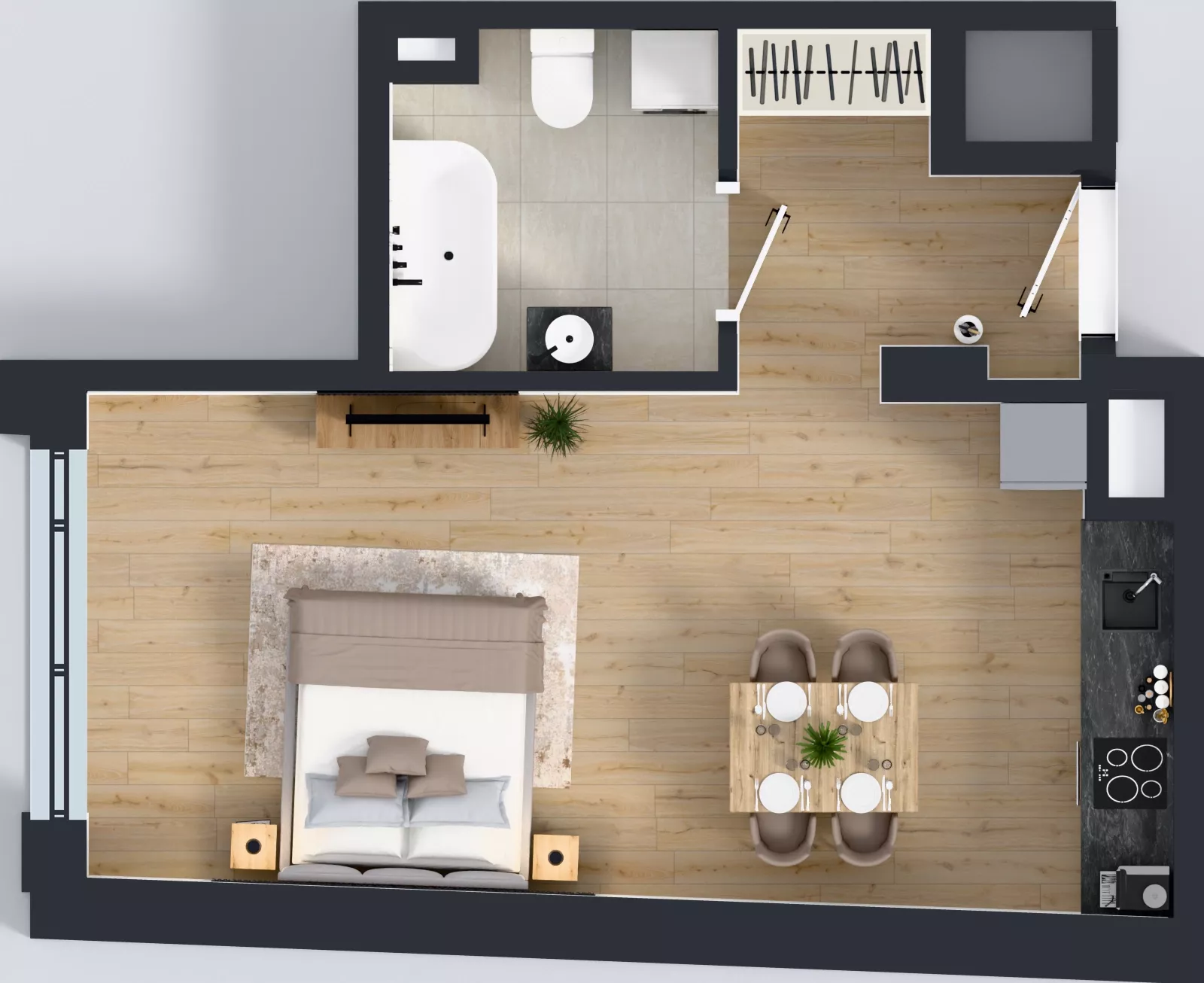 1 pokój, lokal inwestycyjny 35,55 m², piętro 2, oferta nr M123, Museo, Gdańsk, Śródmieście, ul. Żabi Kruk 14