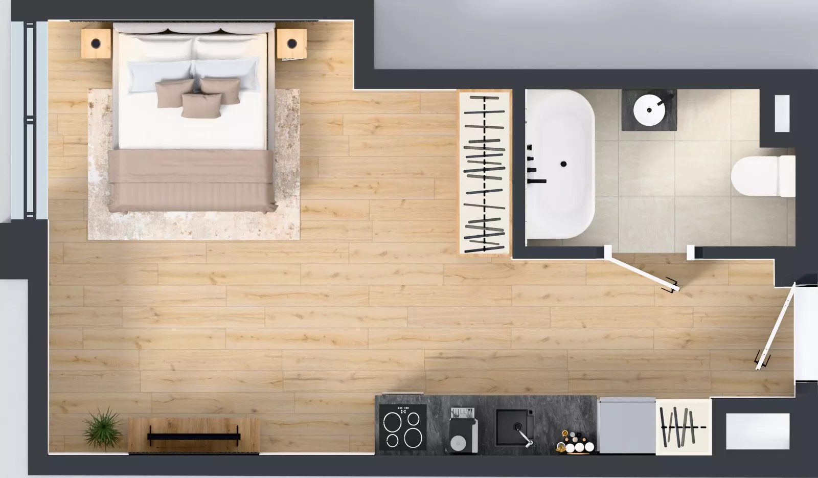 1 pokój, lokal inwestycyjny 32,19 m², piętro 2, oferta nr M124, Museo, Gdańsk, Śródmieście, ul. Żabi Kruk 14