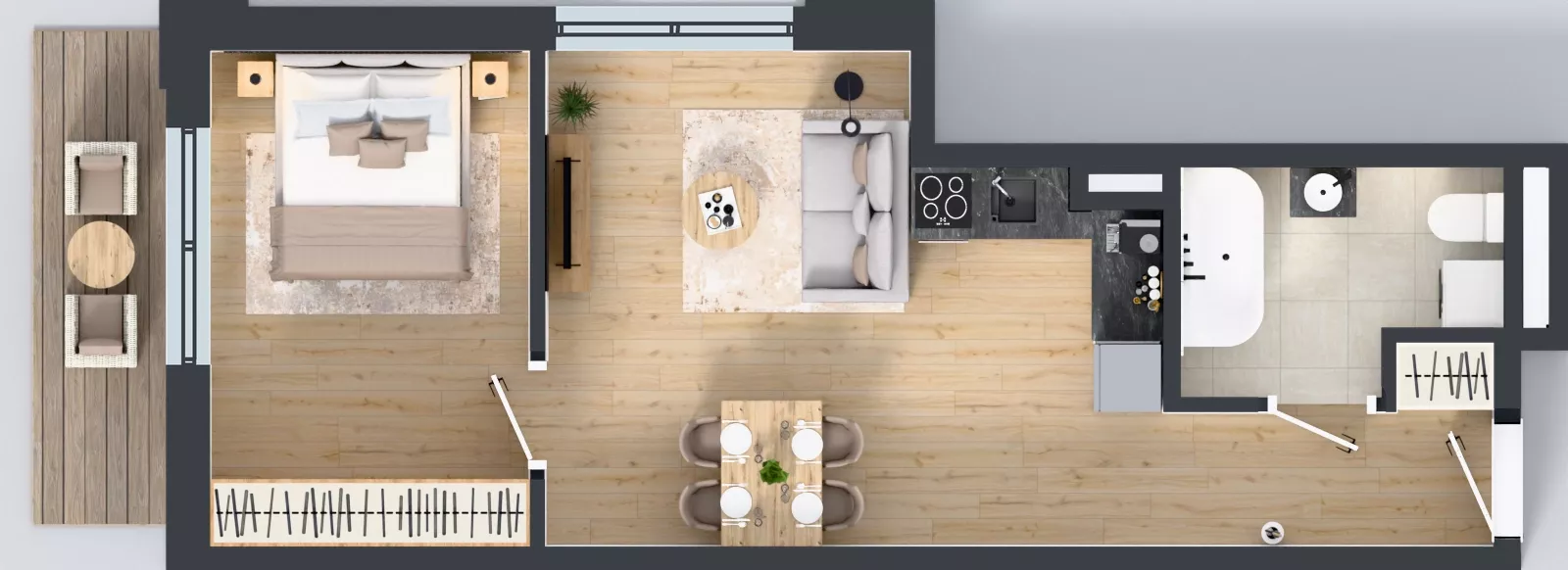 2 pokoje, lokal inwestycyjny 43,61 m², piętro 2, oferta nr M132, Museo, Gdańsk, Śródmieście, ul. Żabi Kruk 14
