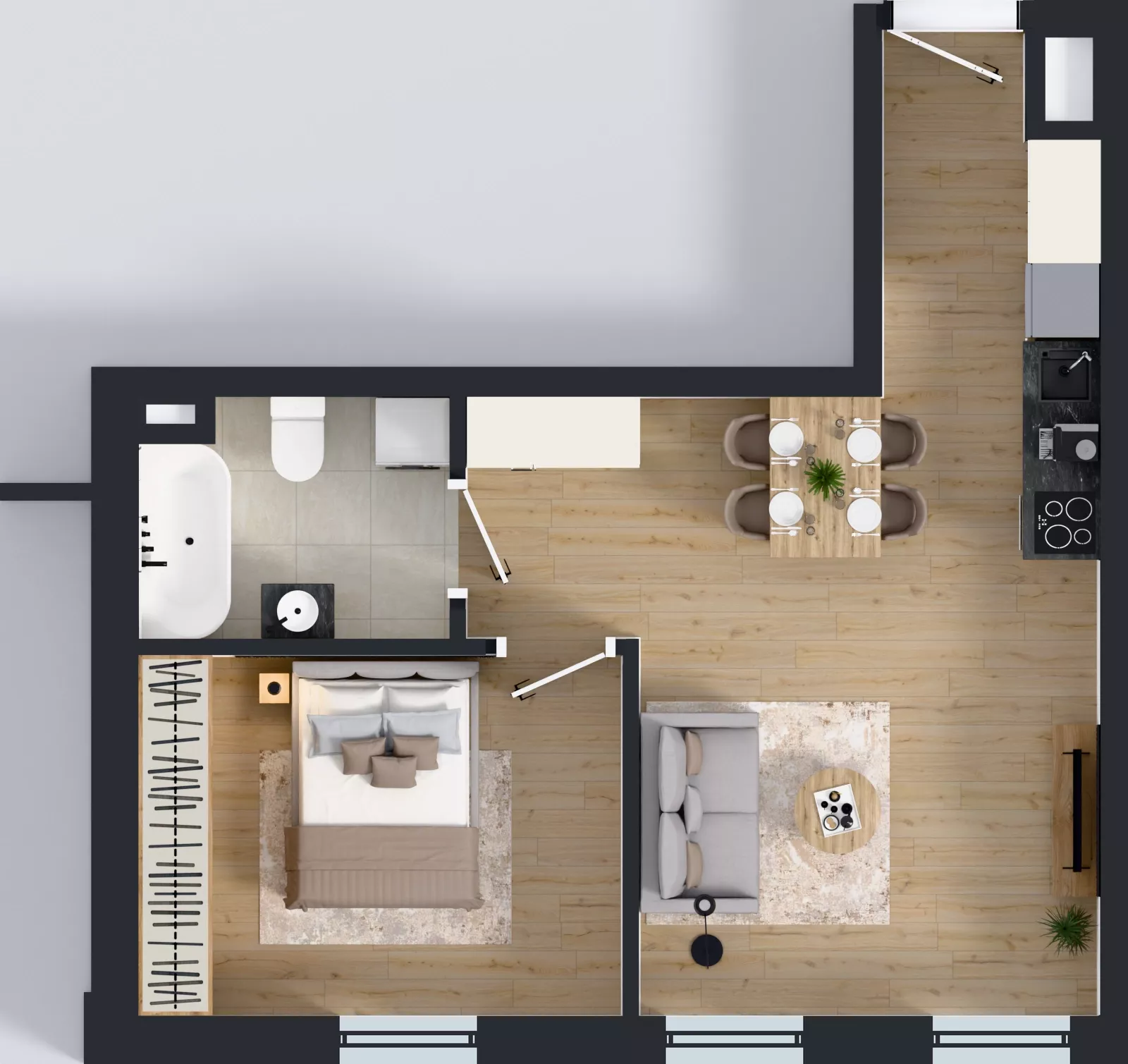 2 pokoje, lokal inwestycyjny 42,36 m², piętro 2, oferta nr M136, Museo, Gdańsk, Śródmieście, ul. Żabi Kruk 14
