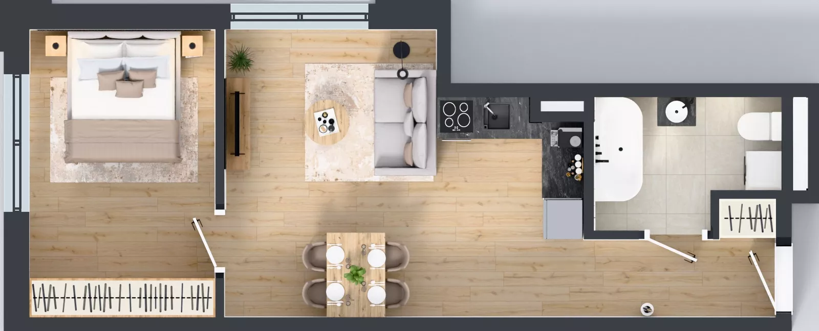 2 pokoje, lokal inwestycyjny 44,35 m², piętro 3, oferta nr M232, Museo, Gdańsk, Śródmieście, ul. Żabi Kruk 14