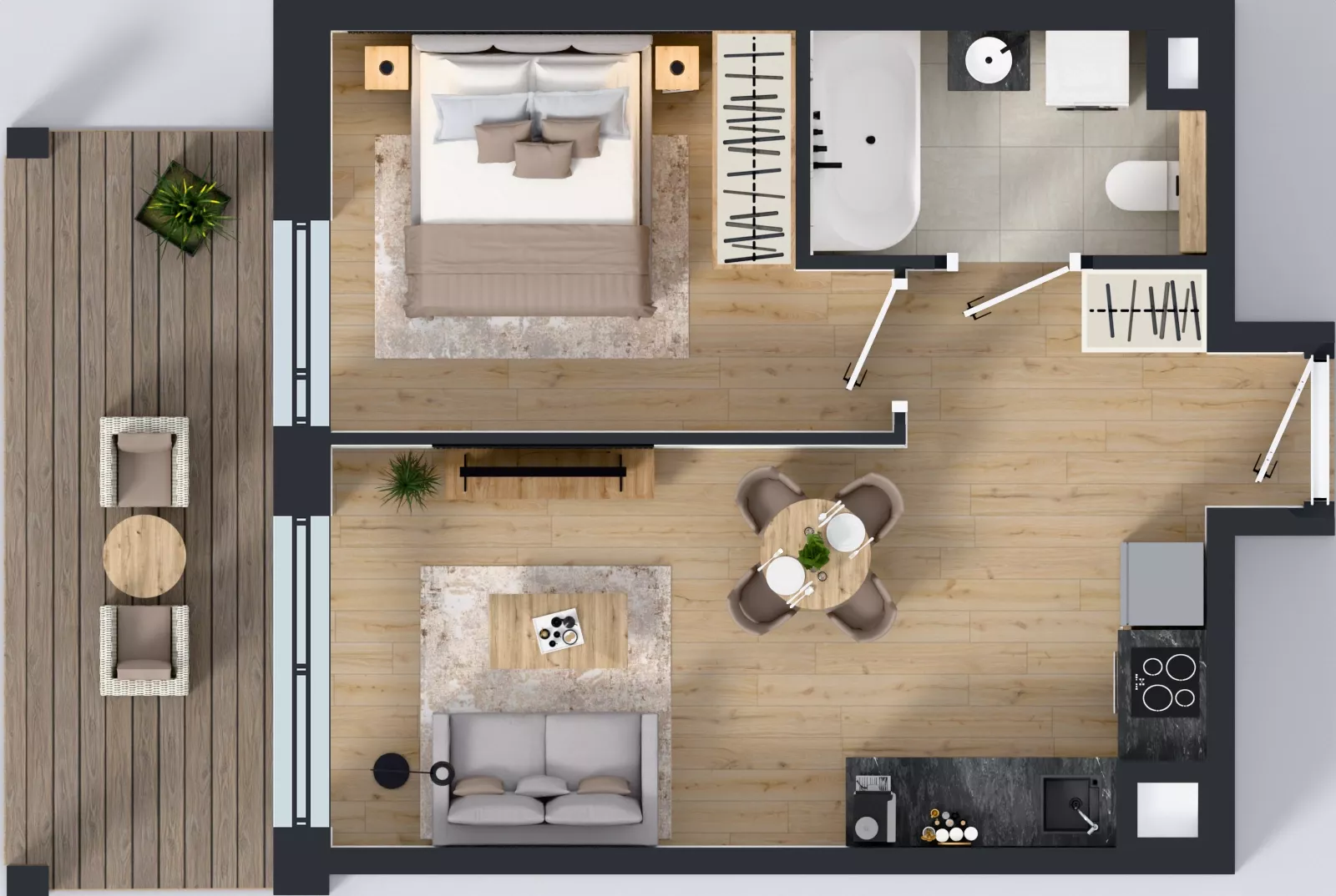 2 pokoje, mieszkanie 36,45 m², piętro 5, oferta nr A5/02, Orzechowa 2, Warszawa, Włochy, Okęcie, ul. Orzechowa 1