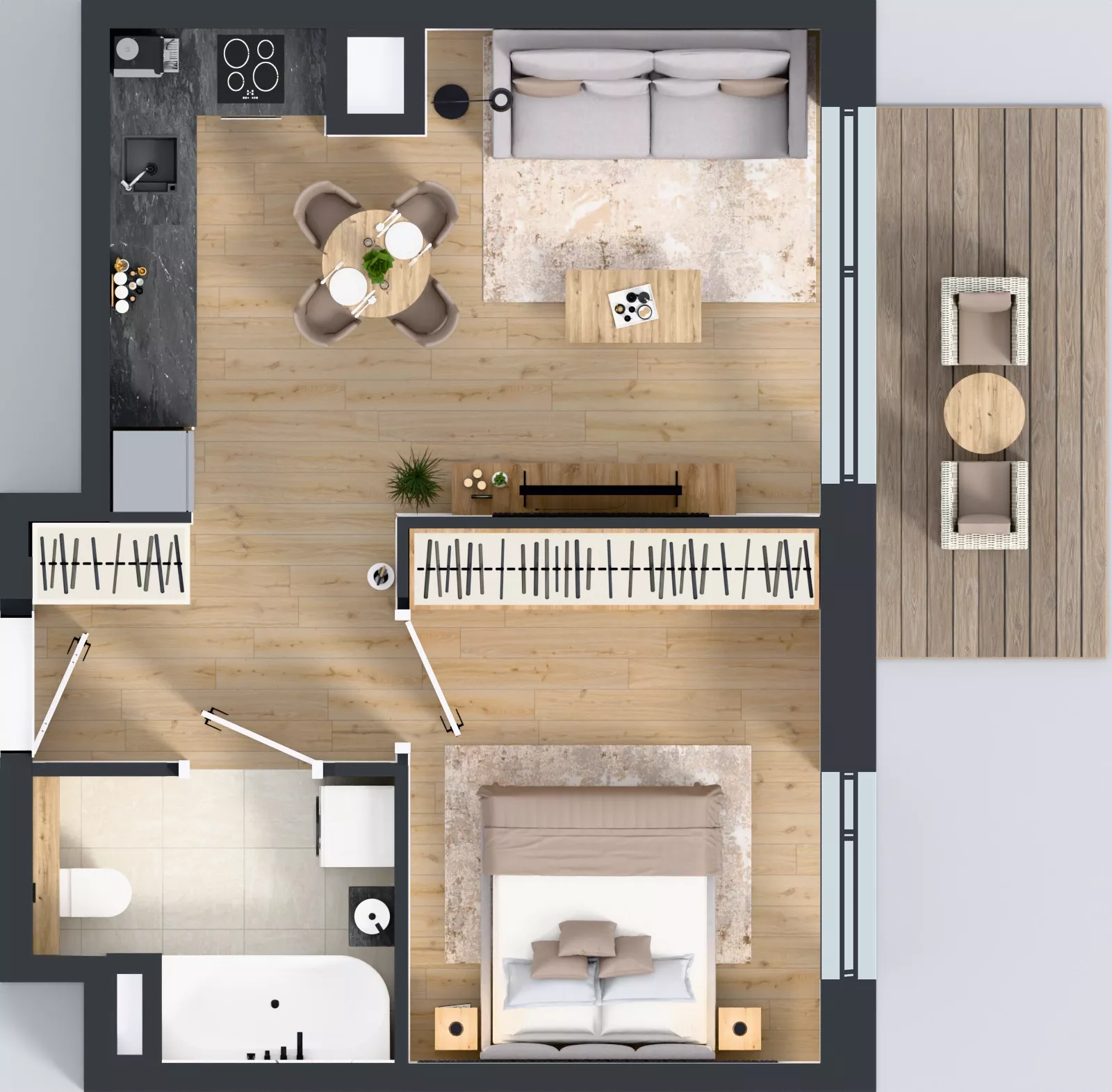 2 pokoje, mieszkanie 40,12 m², piętro 1, oferta nr B1/03, Orzechowa 2, Warszawa, Włochy, Okęcie, ul. Orzechowa 1