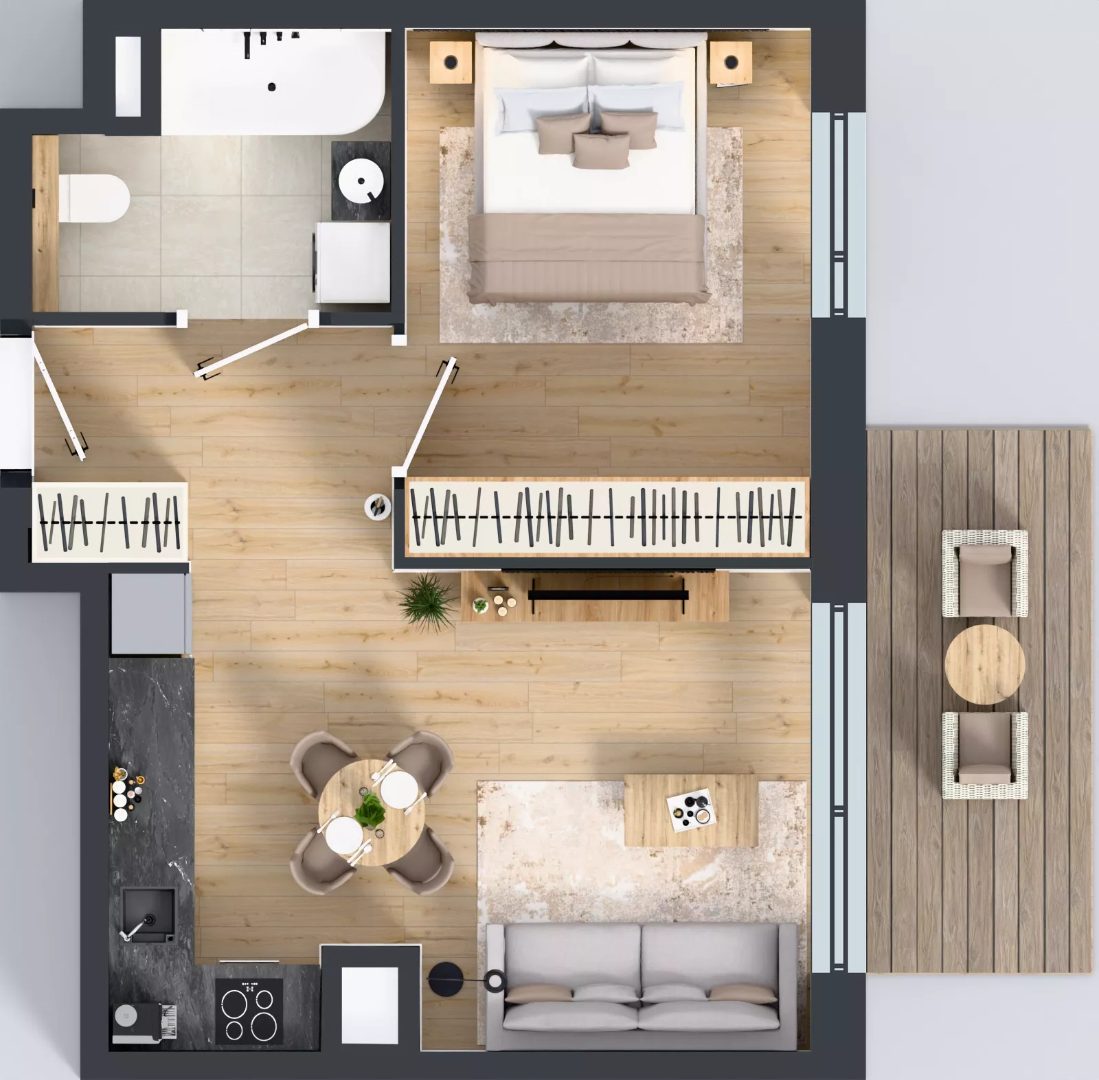 2 pokoje, mieszkanie 40,12 m², piętro 4, oferta nr B4/06, Orzechowa 2, Warszawa, Włochy, Okęcie, ul. Orzechowa 1