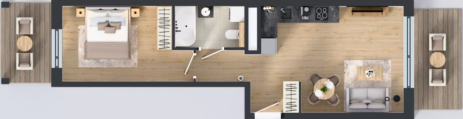 2 pokoje, mieszkanie 42,89 m², piętro 3, oferta nr A3/05, Orzechowa 2, Warszawa, Włochy, Okęcie, ul. Orzechowa 1