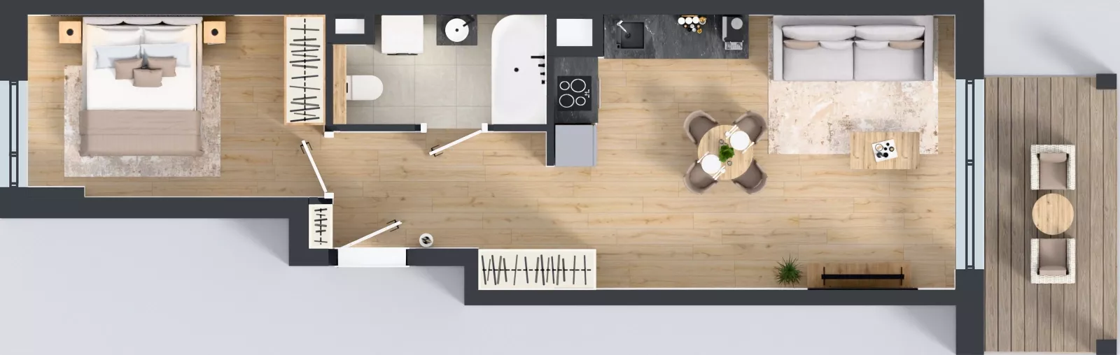 2 pokoje, mieszkanie 45,19 m², piętro 3, oferta nr A3/11, Orzechowa 2, Warszawa, Włochy, Okęcie, ul. Orzechowa 1