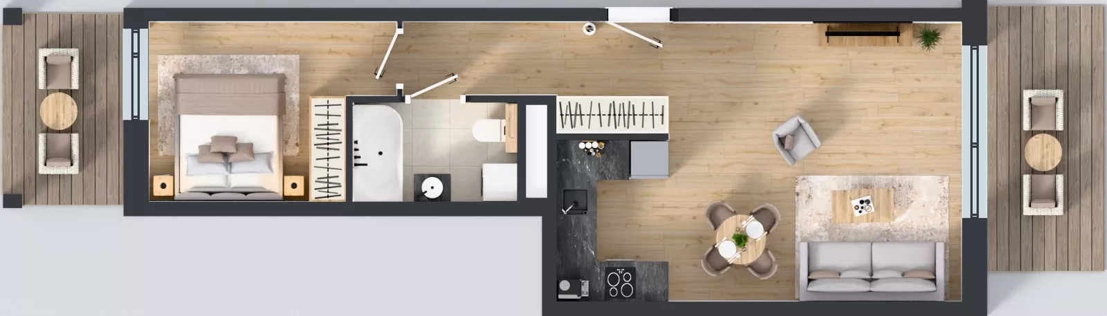 2 pokoje, mieszkanie 46,21 m², piętro 3, oferta nr A3/07, Orzechowa 2, Warszawa, Włochy, Okęcie, ul. Orzechowa 1