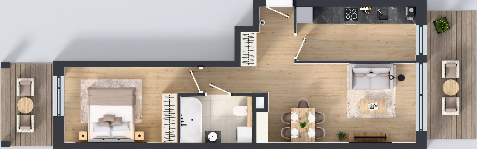 2 pokoje, mieszkanie 48,98 m², piętro 2, oferta nr A2/04, Orzechowa 2, Warszawa, Włochy, Okęcie, ul. Orzechowa 1