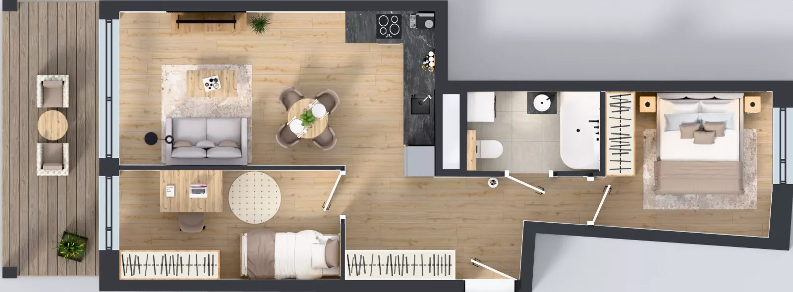 3 pokoje, mieszkanie 51,96 m², piętro 3, oferta nr A3/08, Orzechowa 2, Warszawa, Włochy, Okęcie, ul. Orzechowa 1
