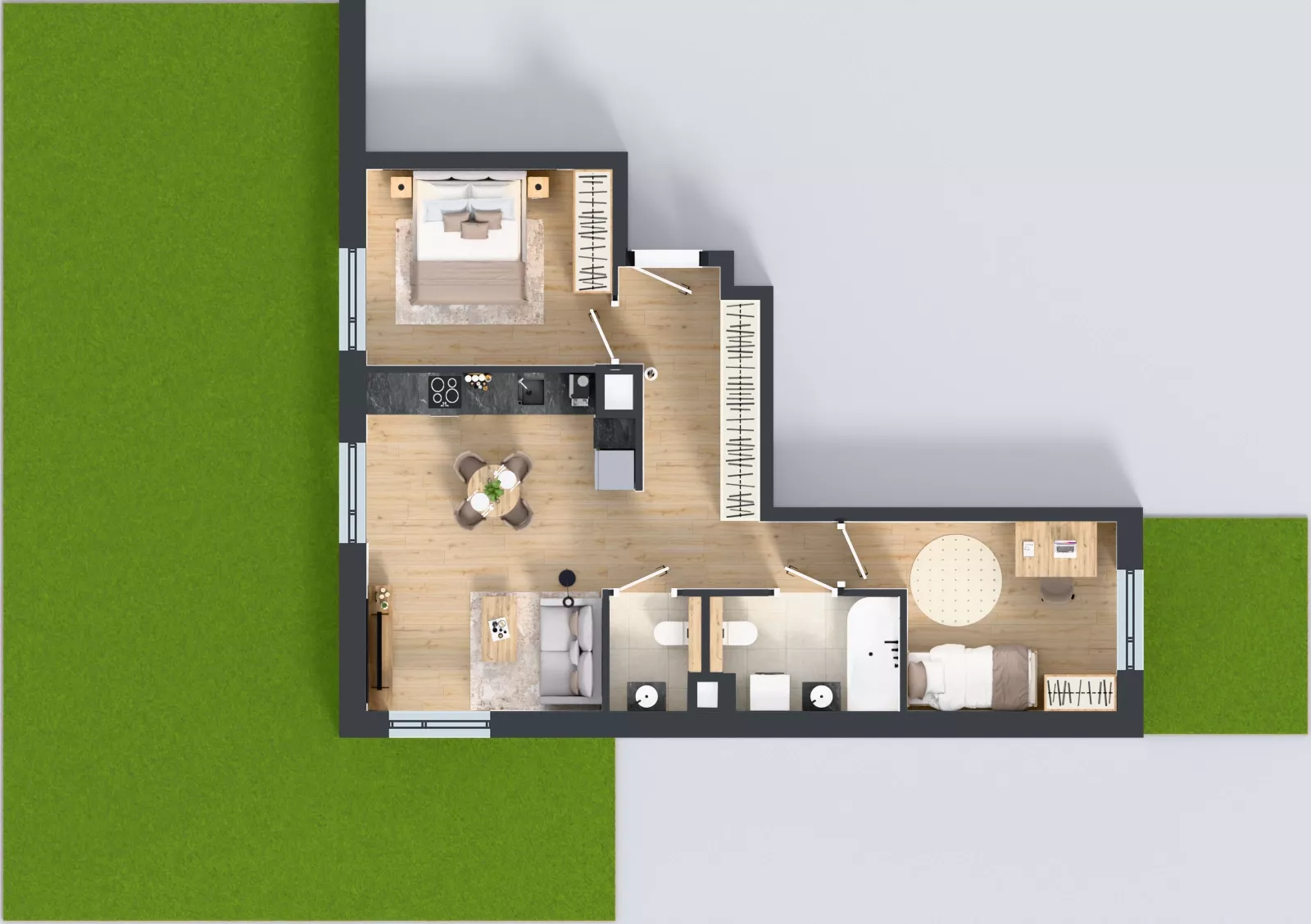 3 pokoje, mieszkanie 59,29 m², parter, oferta nr B0/01, Orzechowa 2, Warszawa, Włochy, Okęcie, ul. Orzechowa 1